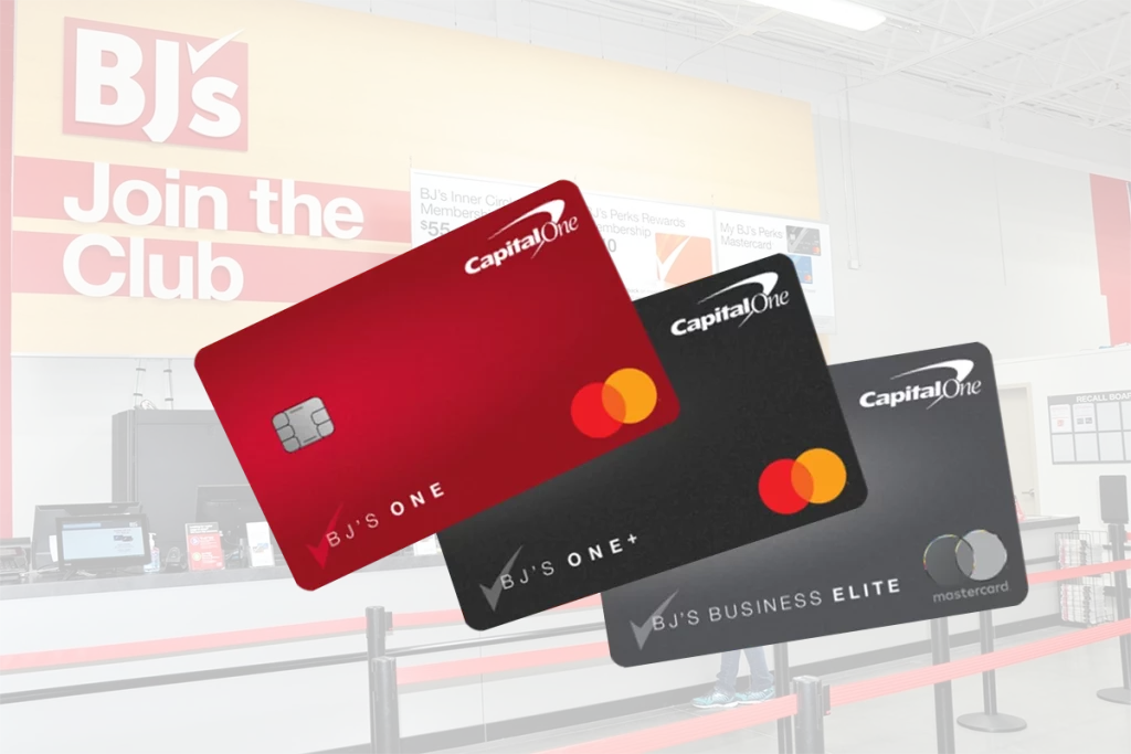 Capital One BJ's One, BJ's One Plus, and BJ's Business Elite credit cards.